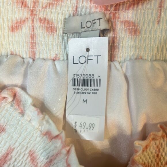 NWT LOFT Coral/White Patterned Women's Skirt Size Medium - Picture 11 of 13